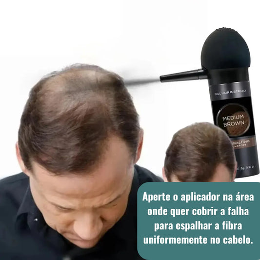 Fibra Capilar de Queratina Instantânea - Cabelos Mais Cheios em Segundos